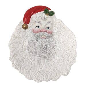 FITZ & FLOYD Santa Claus Plate OCI VTG 1993 Serving Dish 9" x 8" Christmas